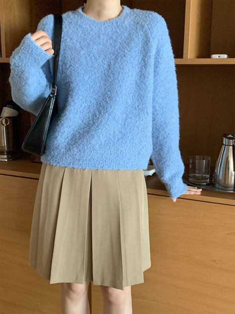 Aung So Round Neck Soft Bookle Nagran Knit