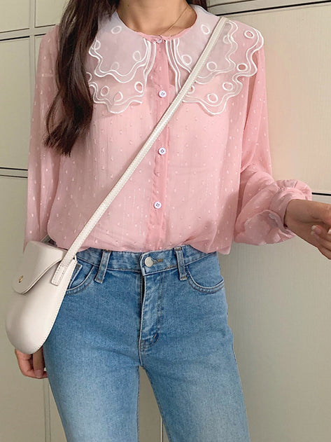 closet lace collar blouse 