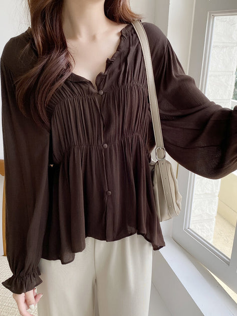 frilly banding blouse 