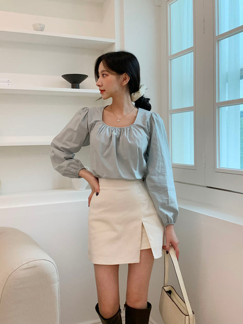 Wens Liaban Square Neck Puff Blouse 