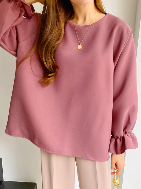 Soyu Loose Fit Frill Sleeve Blouse