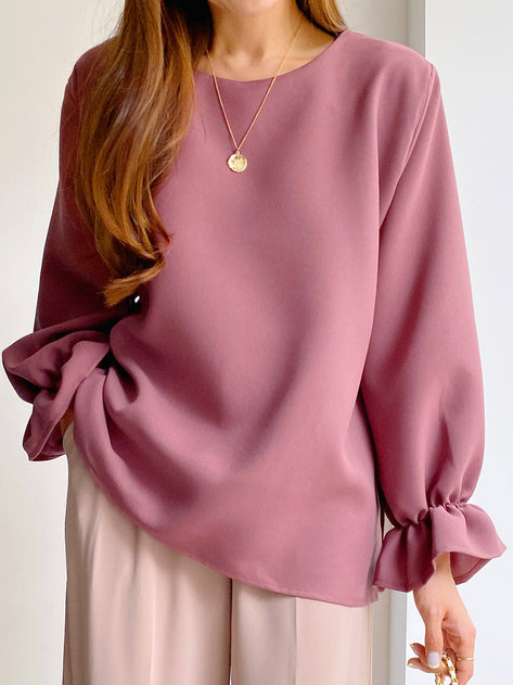 Soyu Loose Fit Frill Sleeve Blouse