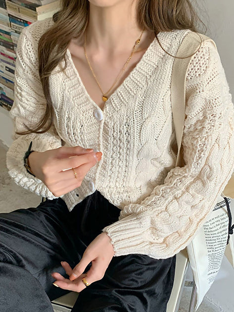 labia cable knit cardigan