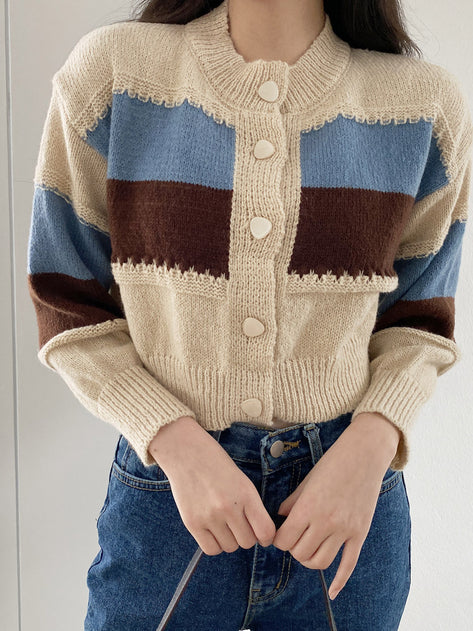 miemi wool crop knit cardigan 