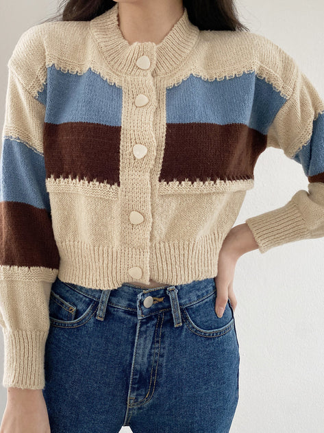 miemi wool crop knit cardigan 