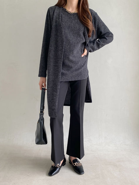 Brenner Loose Fit Double Long Long Sleeve Cardigan 