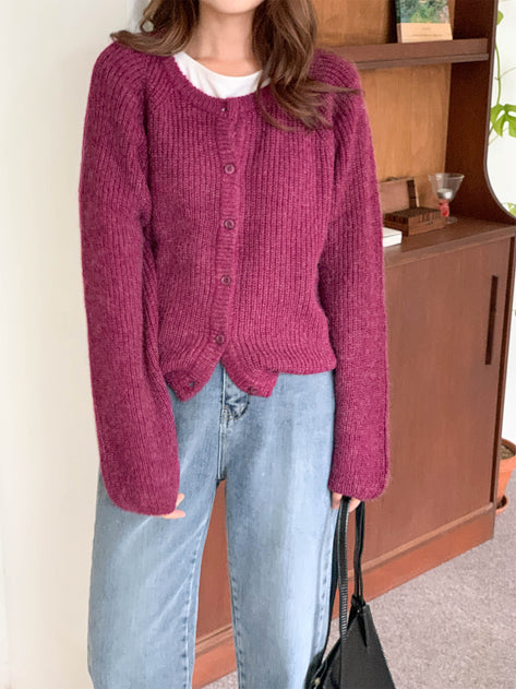 Ruapparaglan Knit Knitted Long Sleeve Cardigan 