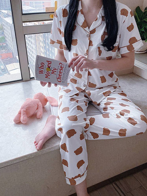 Billinn Bear Pattern Pajama Set 