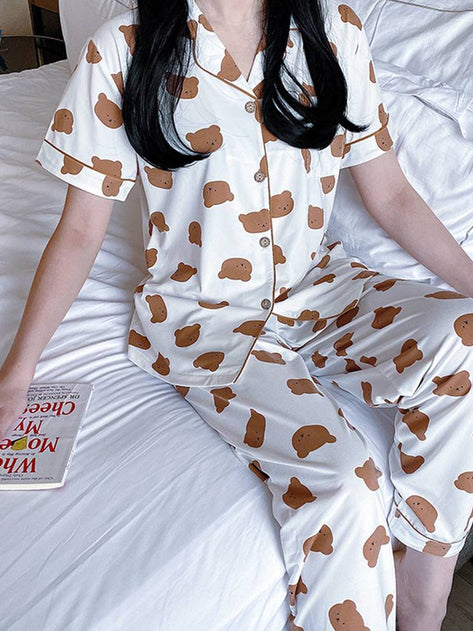 Billinn Bear Pattern Pajama Set 