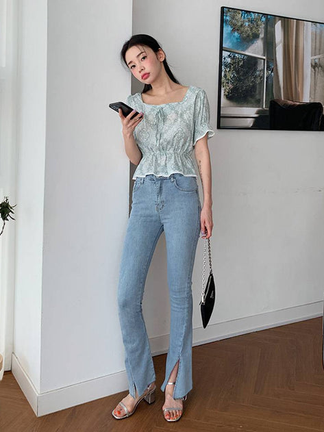 Easy two button boot cut skinny 