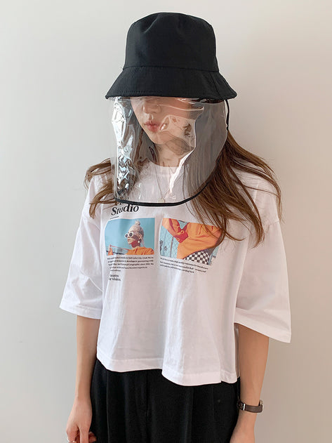 透明PVC顔面保護防疫帽子