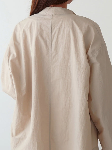 JK1674K94-Sleeve Ruched Half Neck Jacket
