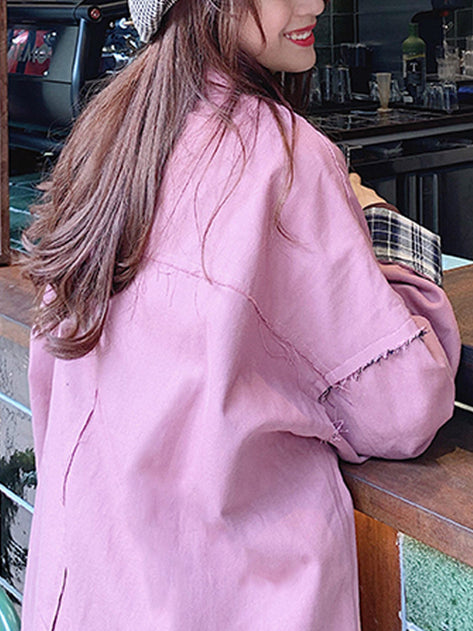 루미트 체크 배색 밀리터리 재킷 