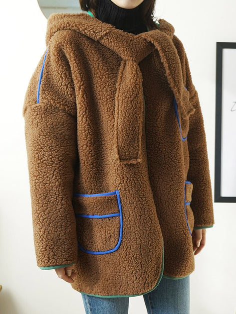 JK2062K9B-Duffy Line Color Matching Hood Dumble Jacket 