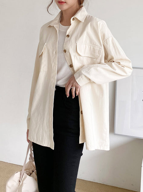 casual pocket cotton jacket 