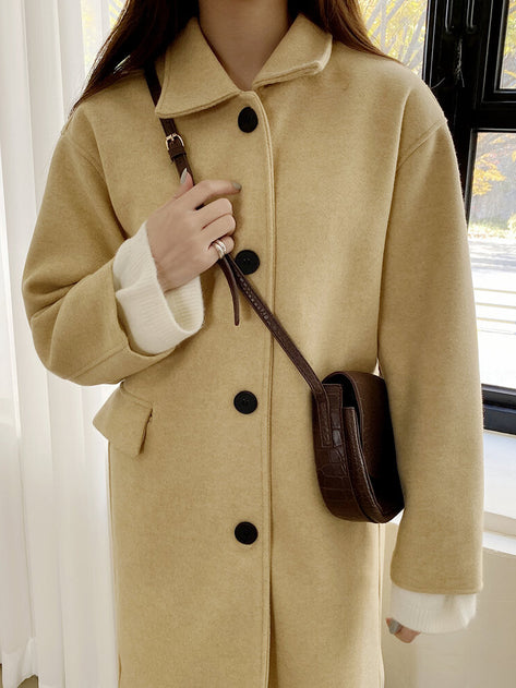 mozia strap wool coat 