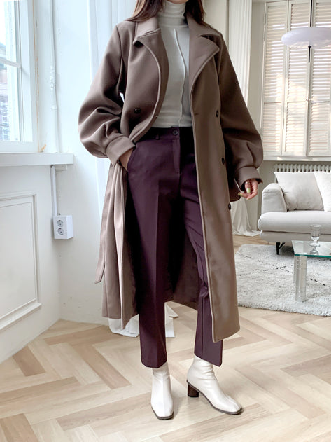 Tooros strap long double coat 
