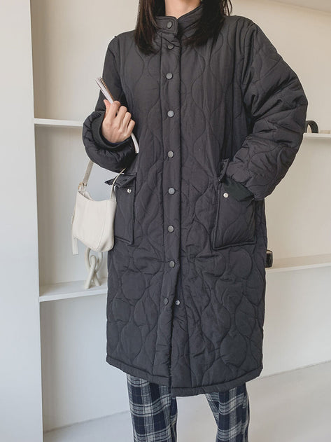 Lanoya quilted long down jacket 