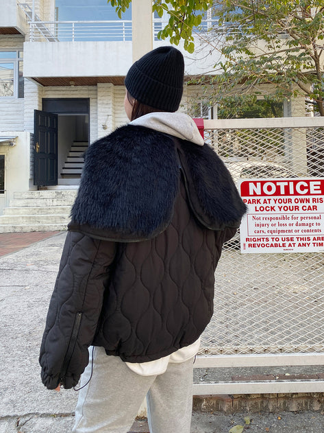 레서스 투웨이 파 퀼팅 밴딩 다운 재킷 
