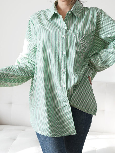 NB1003K01-Linna Embroidered ST Cotton Shirt