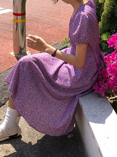 purple flower dress 