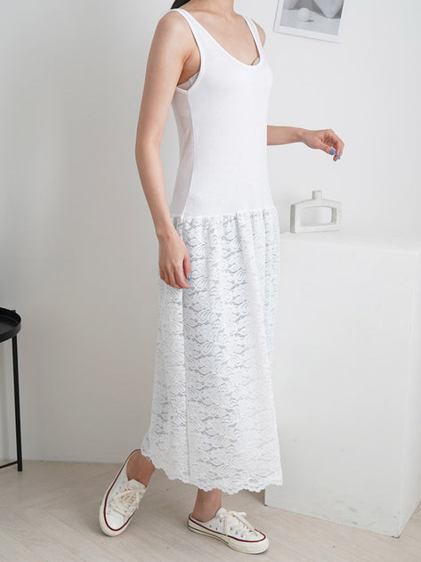 OPS4361K02-grody lace sleeveless dress 