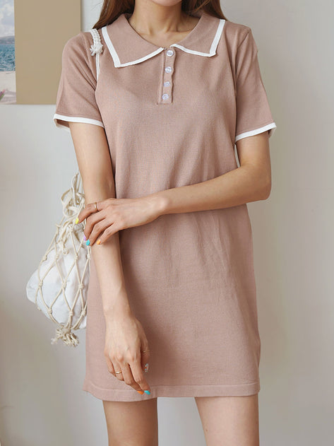 Laconi color scheme color knit dress 