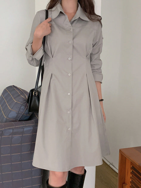 Fezrudi Long Sleeve Page Shirt Dress