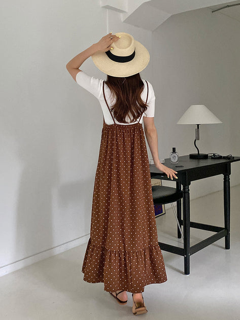 Hinpo Can Can Dot Camisole Long Dress 