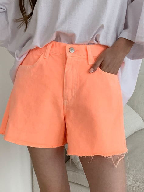 Dentum back banding color summer shorts
