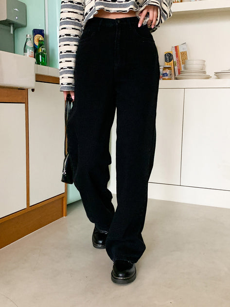 Dimpine fabric wide long pants 