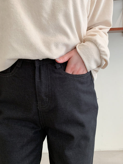 Doumet Fabric Straight Cotton Long Pants 