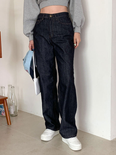 Donuban brushed fabric wide long pants