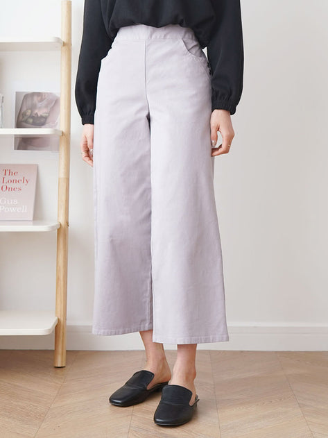PT4454K01-Damien Two Button Wide Banding Pants 