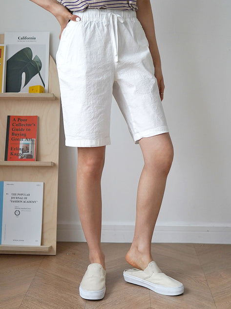 PT4898K04-ropen linen banding shorts 