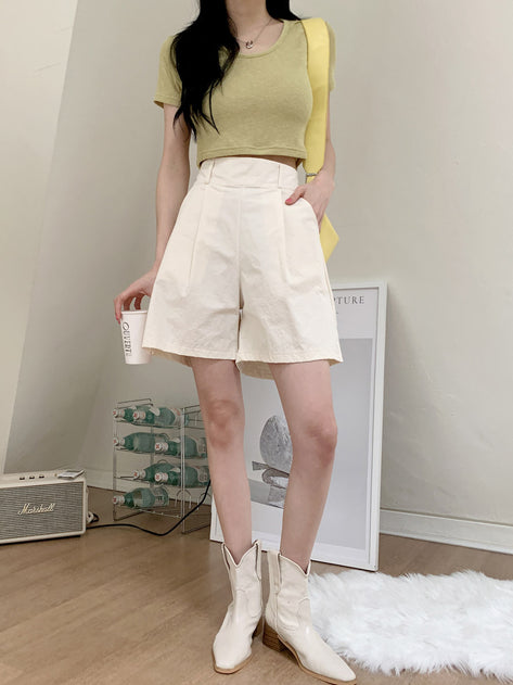 Seolong Oppintuck Back Banding Cotton Shorts 