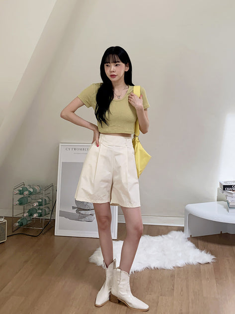Seolong Oppintuck Back Banding Cotton Shorts 