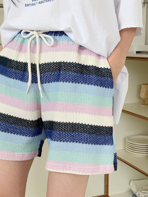 Rospi banding color stripe 5 minutes length pants