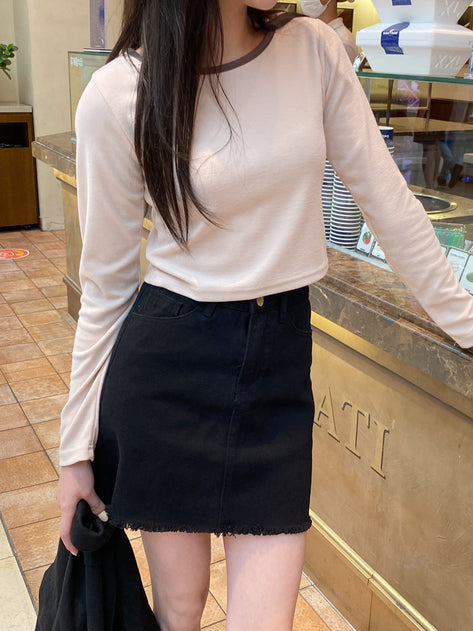 clean cut cotton skirt 