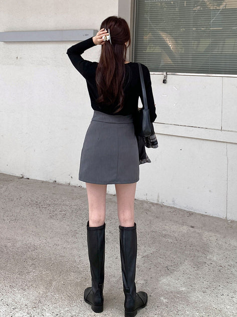 Rehal Unbalanced Miniskirt 