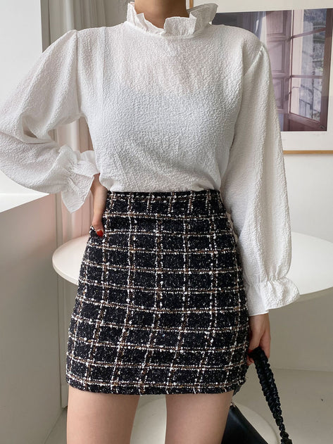 Yororin Tweed Miniskirt 