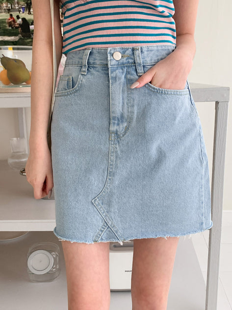jabbly cut mini denim skirt 