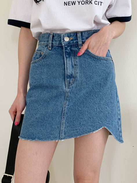 Ramaki Anne Balanced Cut Denim Miniskirt